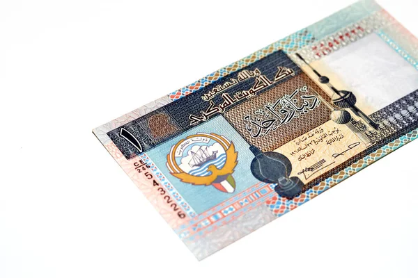 Obverse Side Old Kwd One Kuwaiti Dinar Banknote Cash Money — 스톡 사진