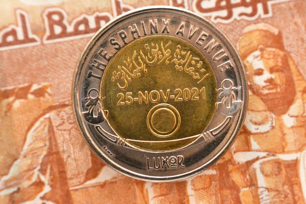 Avenue Sphinxes November 2021 Obverse Side Egp Coin One Egyptian — ストック写真