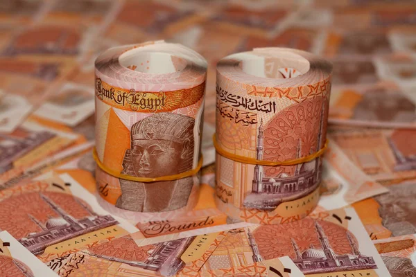 Ägypten Geldrollen Der Neuen Ersten Ägyptischen Egp Zehn Pfund Kunststoff — Stockfoto