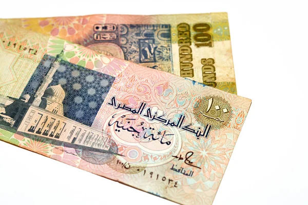 Old 100 Egp One Hundred Egyptian Cash Money Banknote Features — Fotografia de Stock