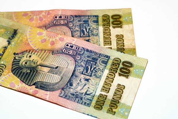 Reverse Sides Old 100 Egp One Hundred Egyptian Cash Money —  Fotos de Stock