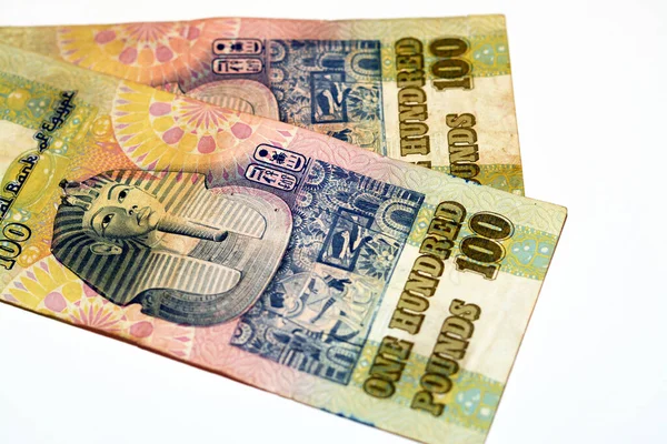 Egy Régi 100 Egp Hátlapja 100 Egyiptomi Készpénz Bankjegy Tutankhamon — Stock Fotó