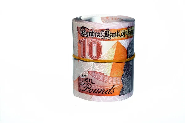 Egypt Money Roll New First Egyptian Egp Ten Pounds Plastic — Stock fotografie