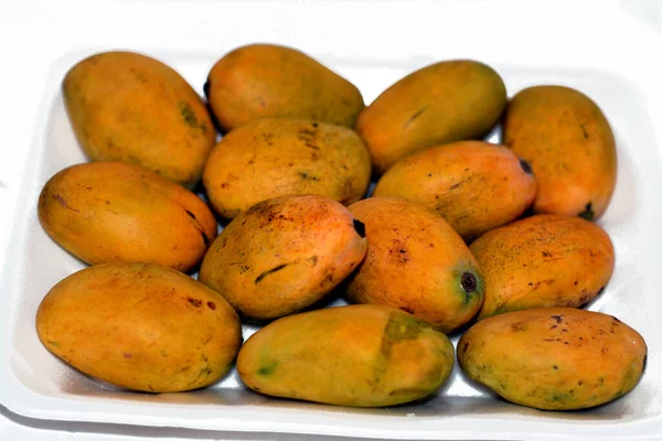 Pile Egyptian Fresh Mango Fruit Tropical Delicacy Mangoes Nutritionally Rich — Stock Photo, Image