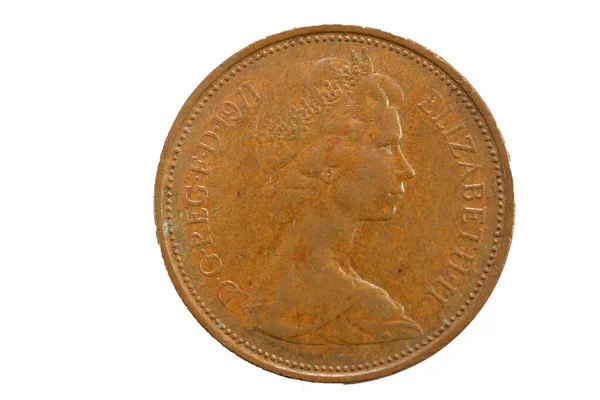 Queen Elizabeth New Pence 1971 Bronze Coin Features Portrait Queen — 스톡 사진