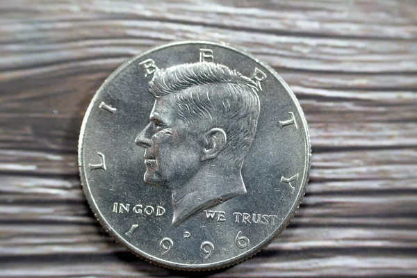 Kennedy Півдолара Центова Монета Видана Монетним Роком Сша 1996 Року — стокове фото