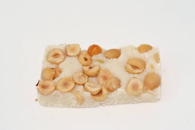 Fındıklı Hindistan cevizi şekeri, Hz. Muhammed 'in doğum günü kutlamasının Mısırlı kültürel tatlısı (mawlid halawa), şenlikli Arap şekeri ve şekeri, seçici odak noktası