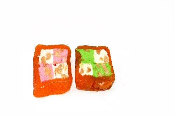 Coloridos Dulces Deliciosos Caramelos Libaneses Noga Con Cacahuetes Postres Culturales — Foto de Stock