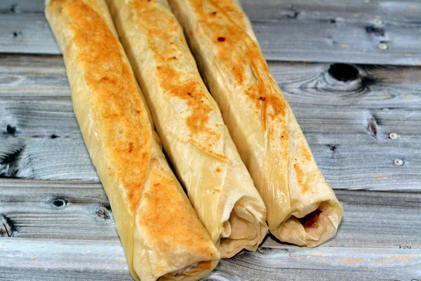 Szíriai Recept Konyha Háttér Csirke Shawerma Vagy Shawarma Tortilla Tekercs — Stock Fotó
