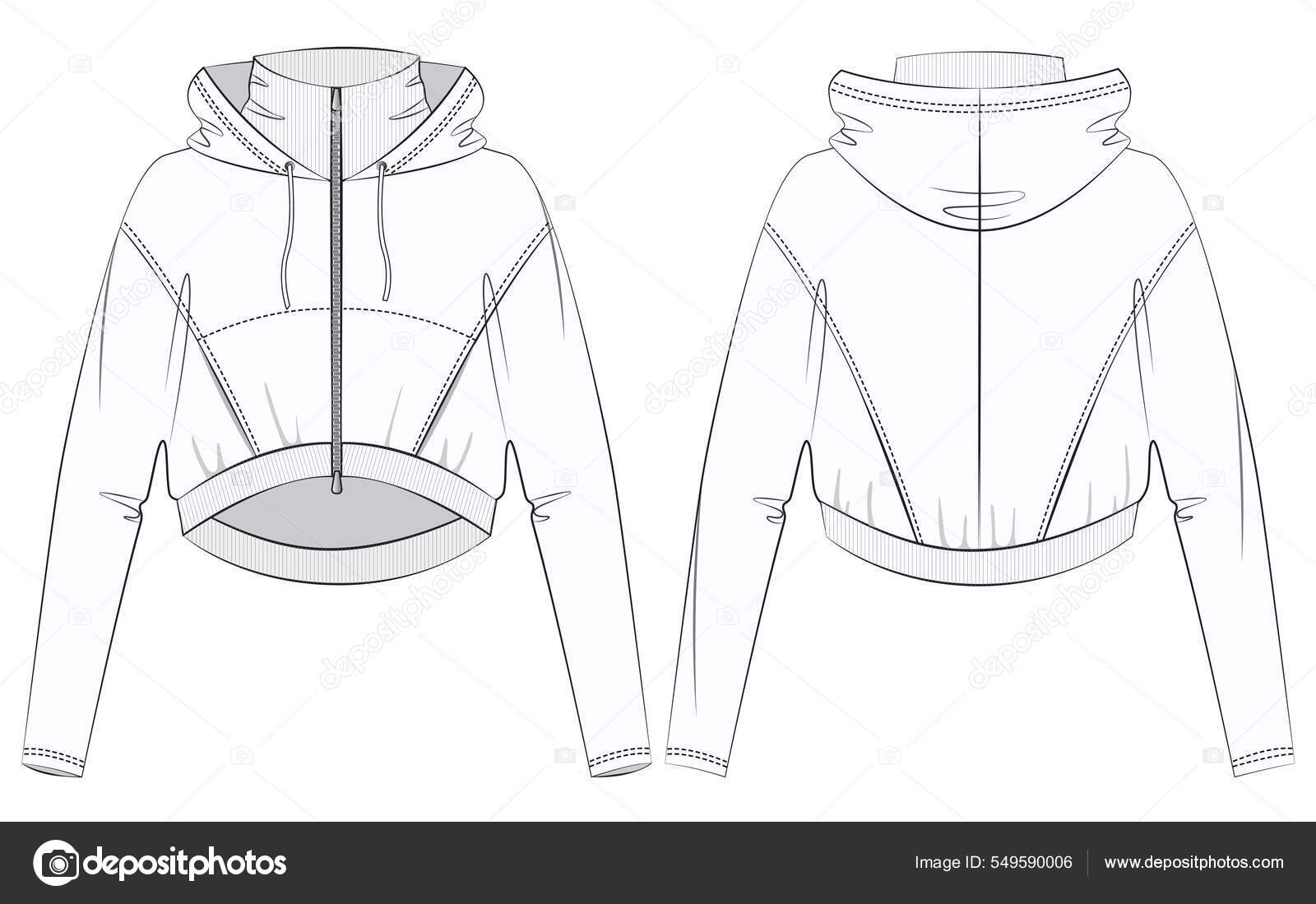 Technical Sketch Of Man Hooded Sweatshirt Oversize Model Stock Illustration  - Download Image Now - iStock