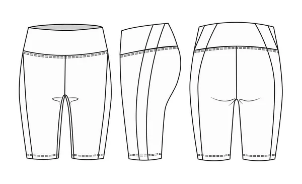 Девушки Short Legging Мода Плоский Скейт Искушает Женщины Активно Носят — стоковый вектор