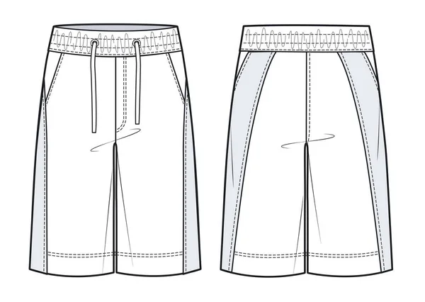 Short Tricoté Homme Mode Plat Modèle Dessin Technique Pantalon Court — Image vectorielle