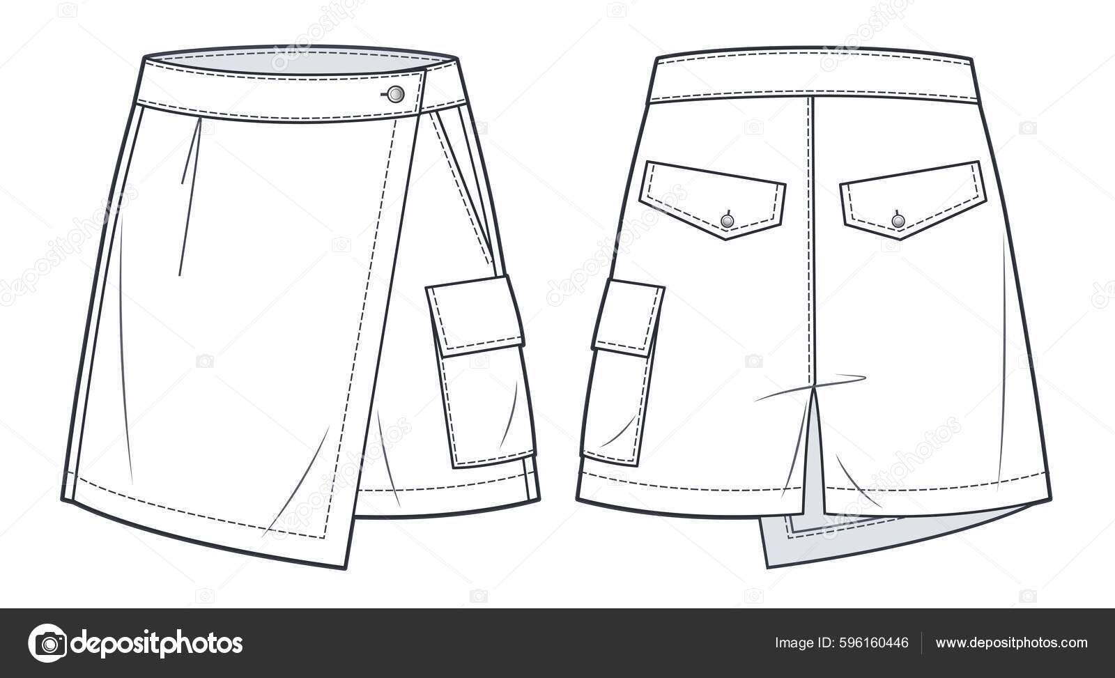 Short Pants Technical Fashion Illustration High Waisted Shorts