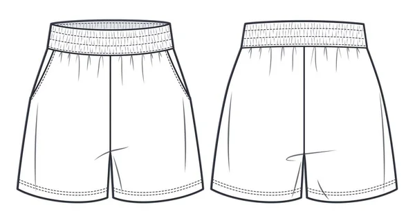 Unisex Sweat Shorts Technical Fashion Illustration Short Pants Fashion Flat — Stock vektor