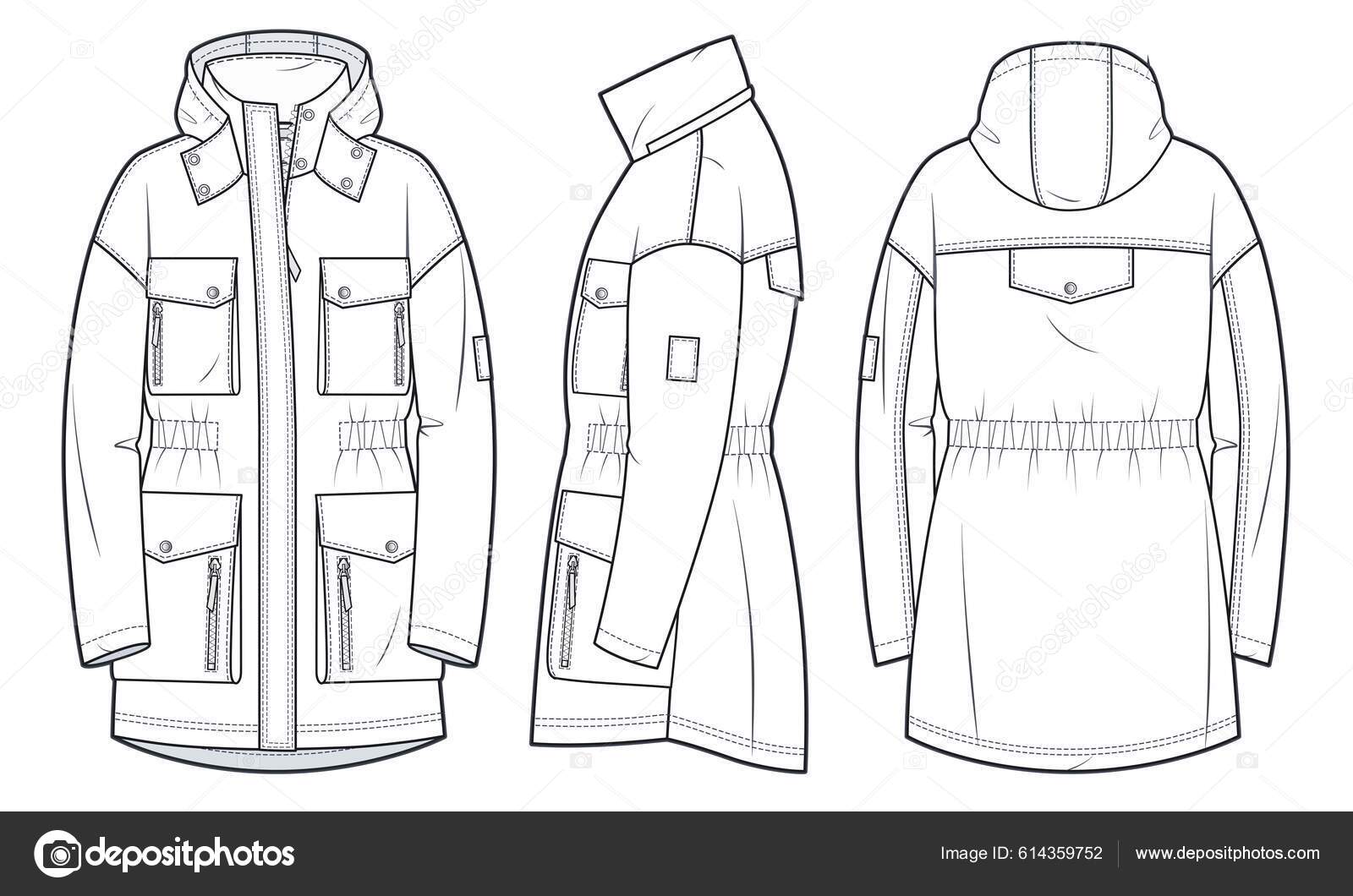 Flat Sketches of Mens Jackets Vector Images (over 1,400)
