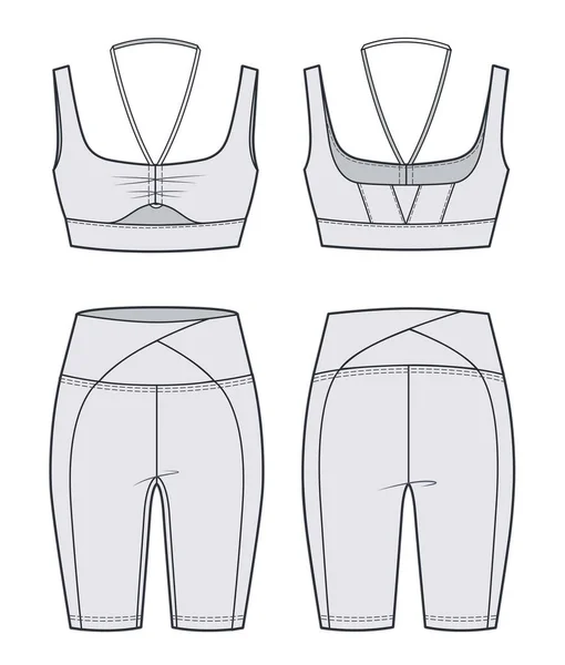 Premium Vector  Girls sports wrap bra fashion flat sketch template