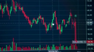 Yatırımcı dizüstü bilgisayardaki borsa hisselerini izliyor.