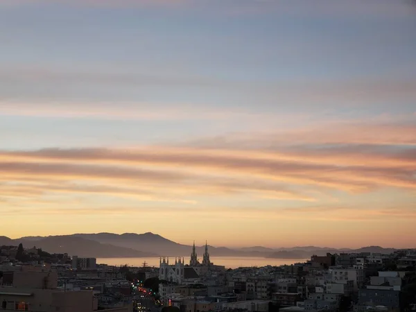 旧金山的日落 — 图库照片