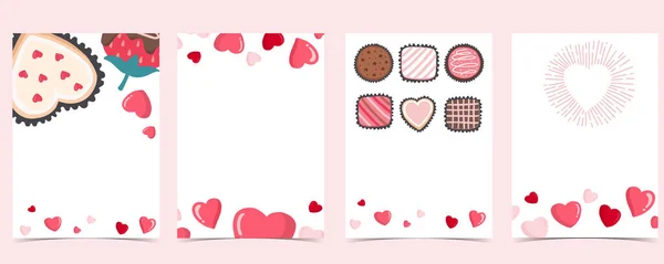 Collection Valentines Day Background Set Heart — Stock Vector