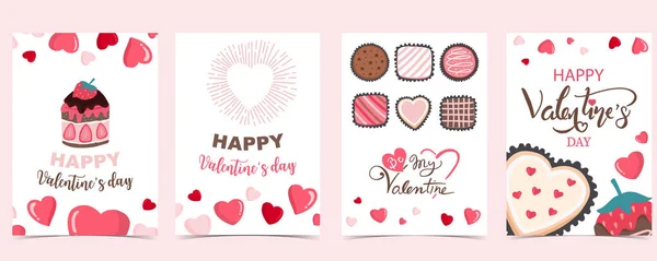Collection Valentines Day Background Set Heart — Stock Vector