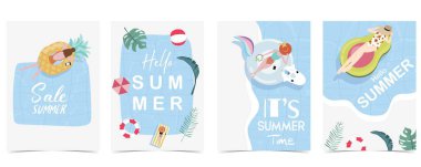 Gündüz vakti havuzu ve plajı olan bir kartpostal.