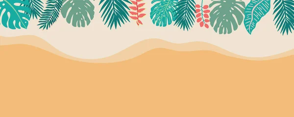 Hindistan Cevizi Ağacıyla Yaz Arkaplanı Palmiye Sahilde — Stok Vektör