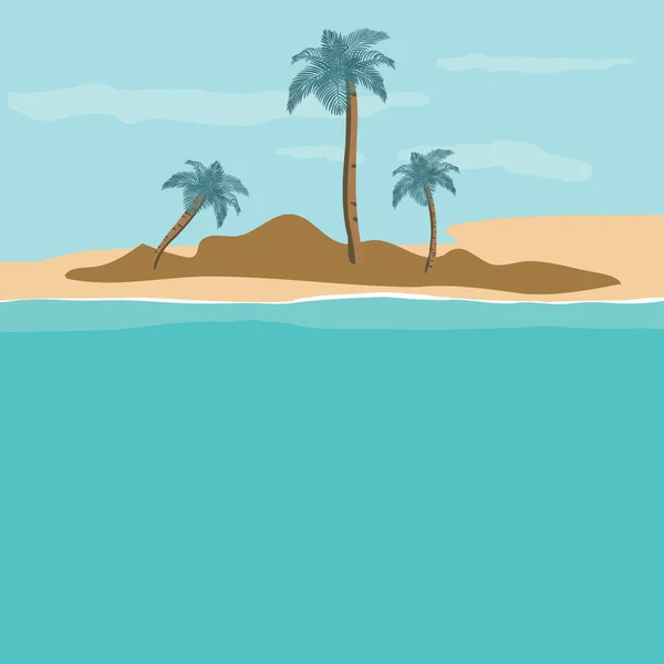 Fondo Verano Con Cocotero Palmera Playa — Vector de stock