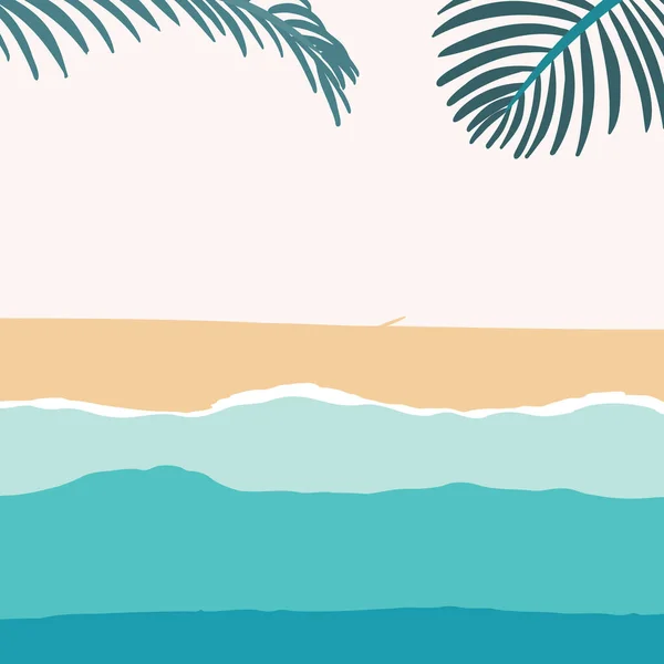 Sommer Hintergrund Mit Kokospalmen Palmen Strand — Stockvektor