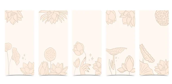 黄金の蓮の背景 ポストカード 招待状 パッケージ ソーシャルメディアのためのラインアートデザイン — ストックベクタ