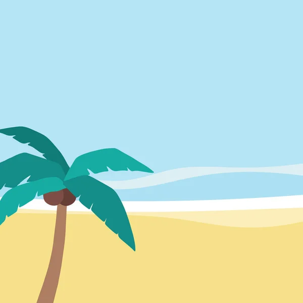 Letnie Tło Kokosem Palma Plaży — Wektor stockowy