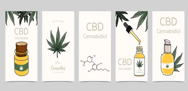 Colección Fondo Cannabis Verde — Archivo Imágenes Vectoriales