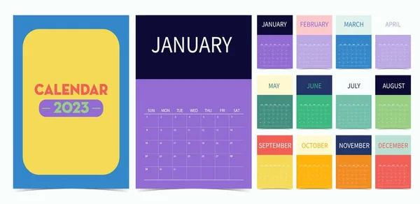 Söt Färgglad Helgkalender 2023 Med Speciell Festival — Stock vektor