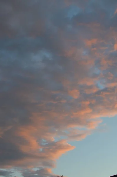 Barevné Zatažené Nebe Při Západu Slunce Barva Přechodu Sky Textura — Stock fotografie