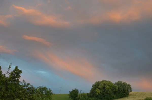 Cielo Nuvoloso Colorato Tramonto Colore Sfumato Sky Texture Sfondo Della — Foto Stock