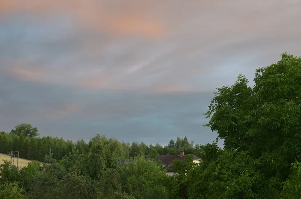 Färgglad Molnig Himmel Vid Solnedgången Strålande Färg Sky Struktur Abstrakt — Stockfoto