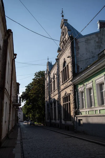 Oude Straat Het Centrum Van Stad Vyborg Rusland — Stockfoto