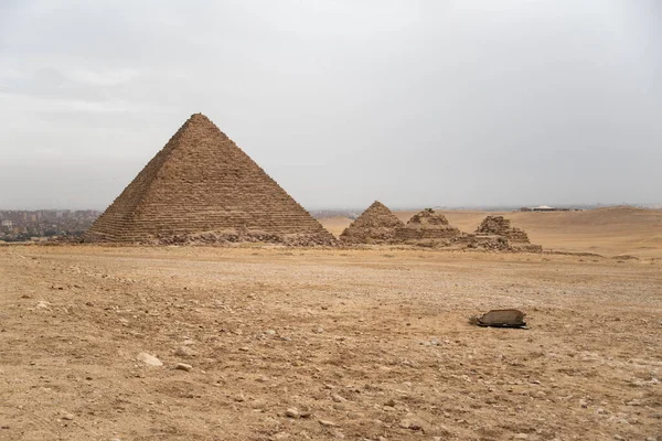 Blick Auf Die Pyramide Menkaure Und Die Pyramiden Der Königin — Stockfoto