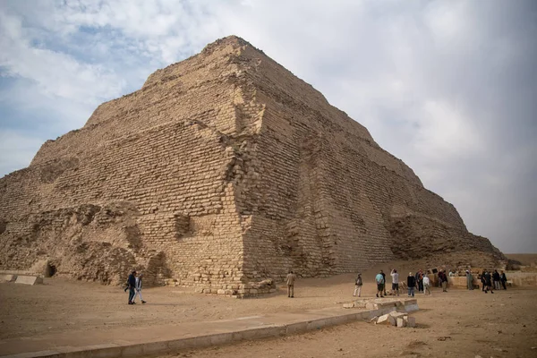 Gizeh Égypte 1Er Janvier 2022 Des Touristes Près Pyramide Des — Photo