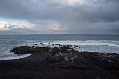 Plaj Playa Jardin Puerto de la Cruz, Tenerife, İspanya