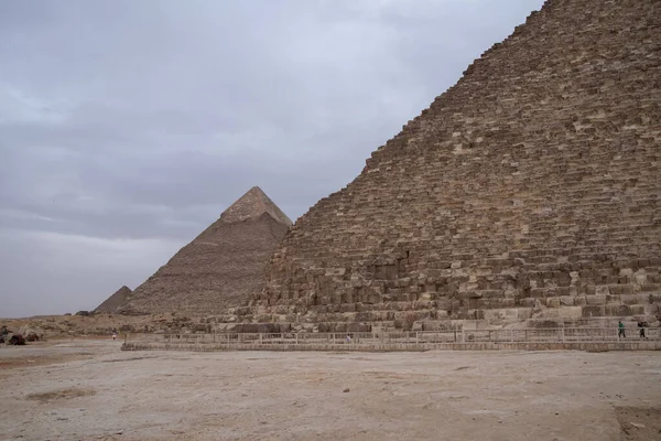 Vista Para Pirâmides Khafre Menkaure Partir Pirâmide Faraó Cheops Giza — Fotografia de Stock