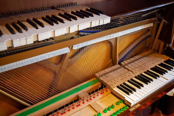 Disassembled Upright Piano Regulation Cleaning Repair Interior Piano Piano Keys — Stock Photo, Image