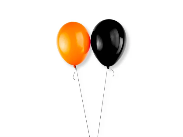 Black Orange Balloons Isolated White Background Flying Balloons — Stock Photo, Image