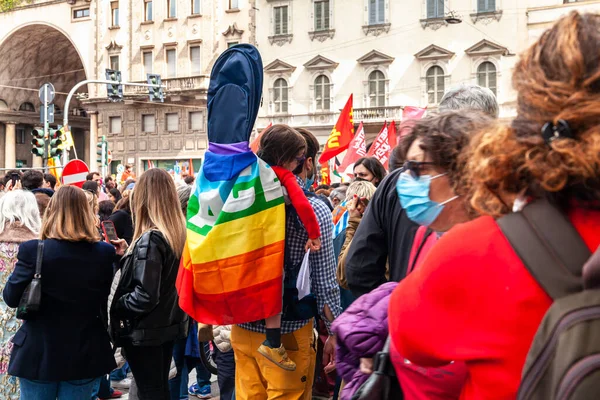 Demonstration Peace People Rights Russia Ukraine War Rainbow Flags Peace — стоковое фото