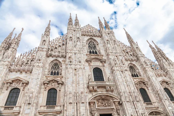 Detalle Fachada Catedral Milán Duomo Milán Italia Duomo Milano — Foto de Stock