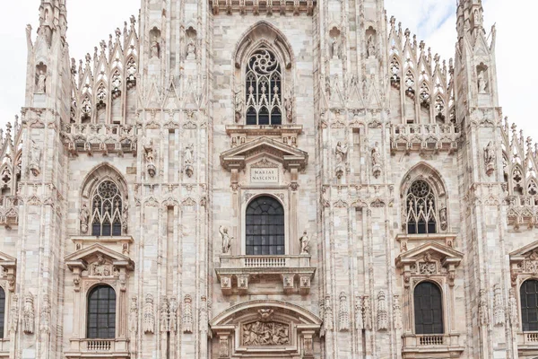 Detalle Fachada Catedral Milán Duomo Milán Italia Duomo Milano — Foto de Stock