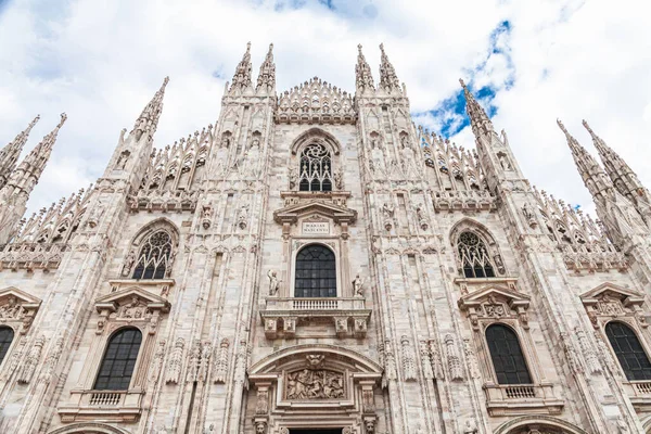 Detalle Fachada Catedral Milán Duomo Milán Italia Duomo Milano — Foto de Stock