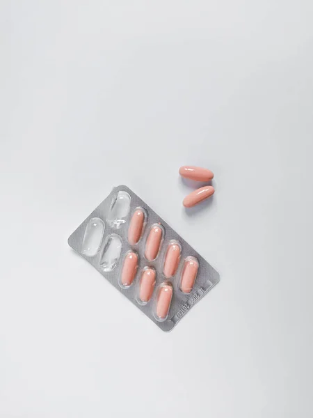 Daglig Dos Vitaminer För Kvinnor Kopiera Utrymme För Text — Stockfoto
