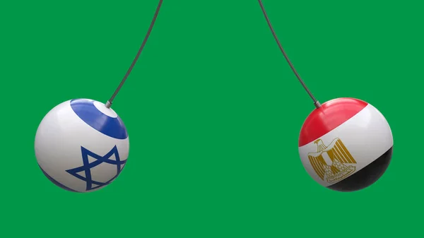 Balls Ropes Colors National Flags Israel Egypt Directed Each Other — стокове фото