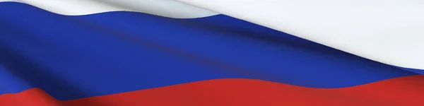 俄罗斯国旗在摇曳 3D渲染 设计空白 计划好了横幅 — 图库照片