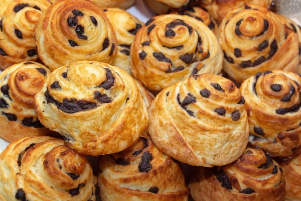 Freshly Baked Poppy Seed Buns Sold Street Stall Close — Stock Photo, Image